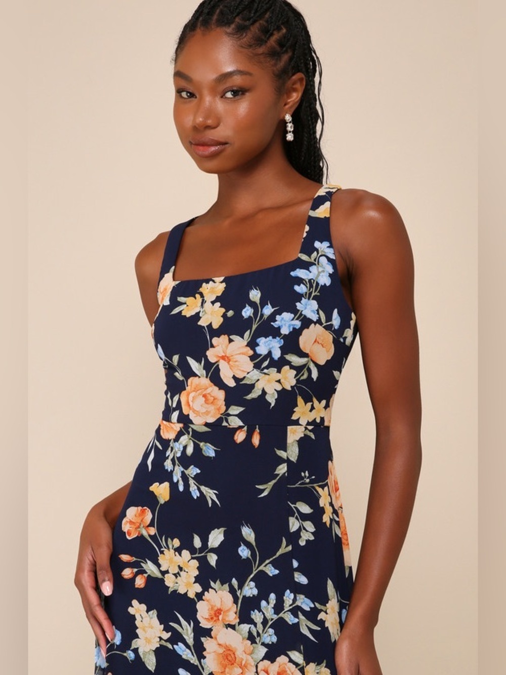 Lulus Remarkable Arrival Navy Blue Floral Sleeveless Maxi Dress - Picture 7 of 10